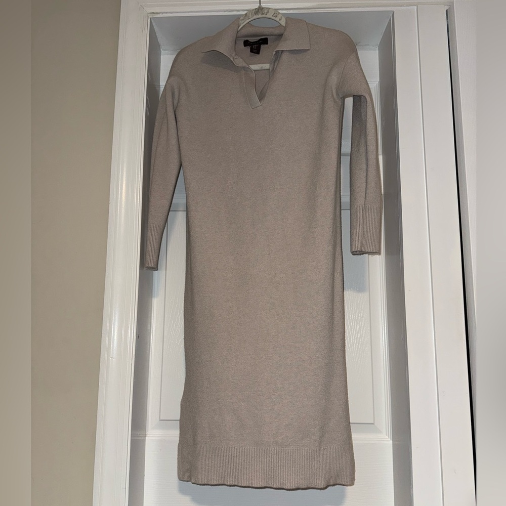 Tahari Cream Knit Sweater Dress